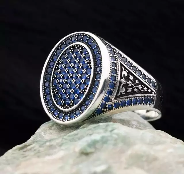 Bague argent saphirs