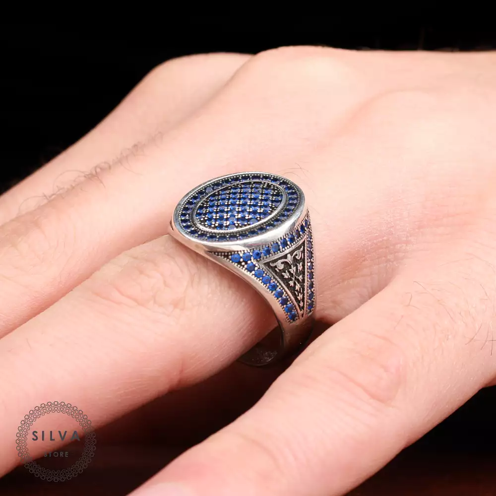 Bague argent saphirs